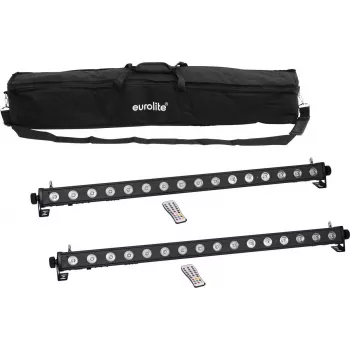 EUROLITE Conjunto de 2x LED PIX-16 QCL Light Bars com soft bag