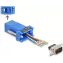 Conjunto de montagem DeLOCK D-Sub 9 pinos macho para RJ12 fêmea azul