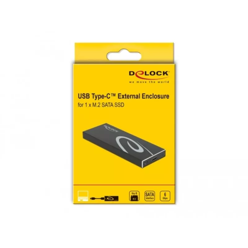 Caixa para SSD DeLOCK 42003 caixa externa para SSD M.2 SATA com USB Type-C
