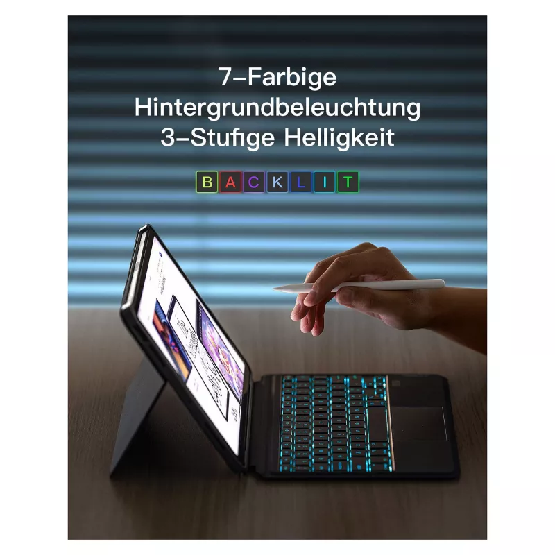 Teclado inateck iPad 11 iPad Air 4.ª/5.ª ger. compatível QWERTZ roxo