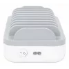 Estação de carregamento Manhattan, 10x portas: 3x USB-C (até 18W PD) e 7x USB-A (até 12W), 120W de saída total, branco/cinzento, garantia de três anos