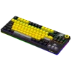 LORGAR KBP70TKLW, teclado gaming mecânico TKL sem fios Pro, preto/amarelo, layout EN