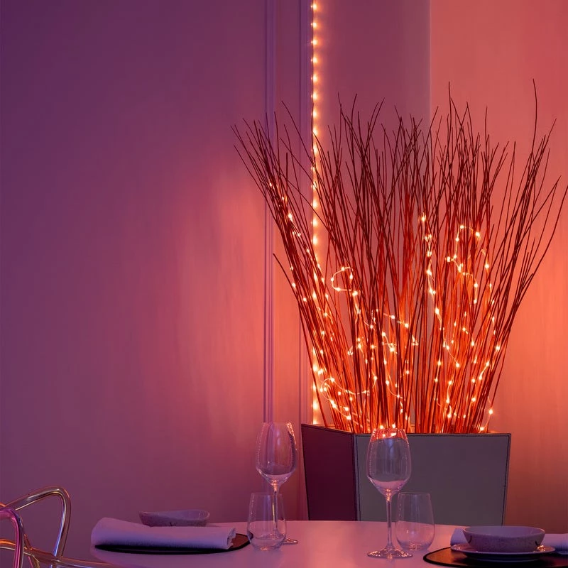 Fita LED Twinkly TWD200STP-TEU faixa interior multicolorida, 5 cm de espaçamento, IP20, cabo transparente