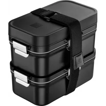 Lancheira de vácuo ZWILLING FRESH & SAVE 2 preto 1283232 — recipiente de alimentos compacto, selável a vácuo