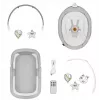 Berço / berço baloiço Lionelo Bella conjunto cinzento betão – cama de bebé com função de baloiço