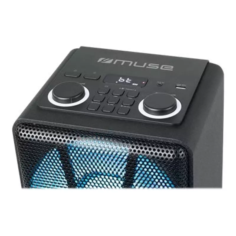 Altifalante Muse Party Box M-1805 DJ 150 W ligação sem fios preto Bluetooth