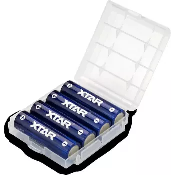 Pilha recarregável AA (R06) XTAR 1,5V 2500mAh — pack de 4 com proteção