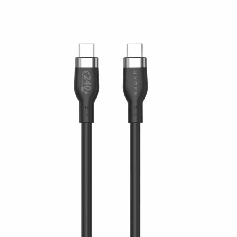 HYPER HyperJuice Cabo USB-C para USB-C de silicone 240W (1,8m/2m) - Preto