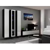 Conjunto de armários de sala Cama VIGO 2 preto/branco brilhante