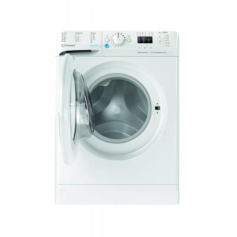 Máquina de lavar roupa Indesit BWSA 61294 W EU N — carga frontal, 6 kg, 1151 rpm, profundidade 42,5 cm, largura 59,5 cm, visor, Big Digit, branco, classe energética C