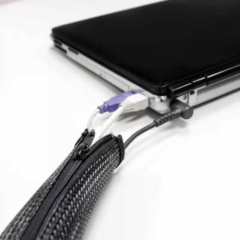 Tubo para cabos LogiLink com fecho de correr, 2,0 m, cinzento em poliéster, resistente à abrasão, à tração e à deformação, resistente ao choque, - 1 unid. (KAB0074)