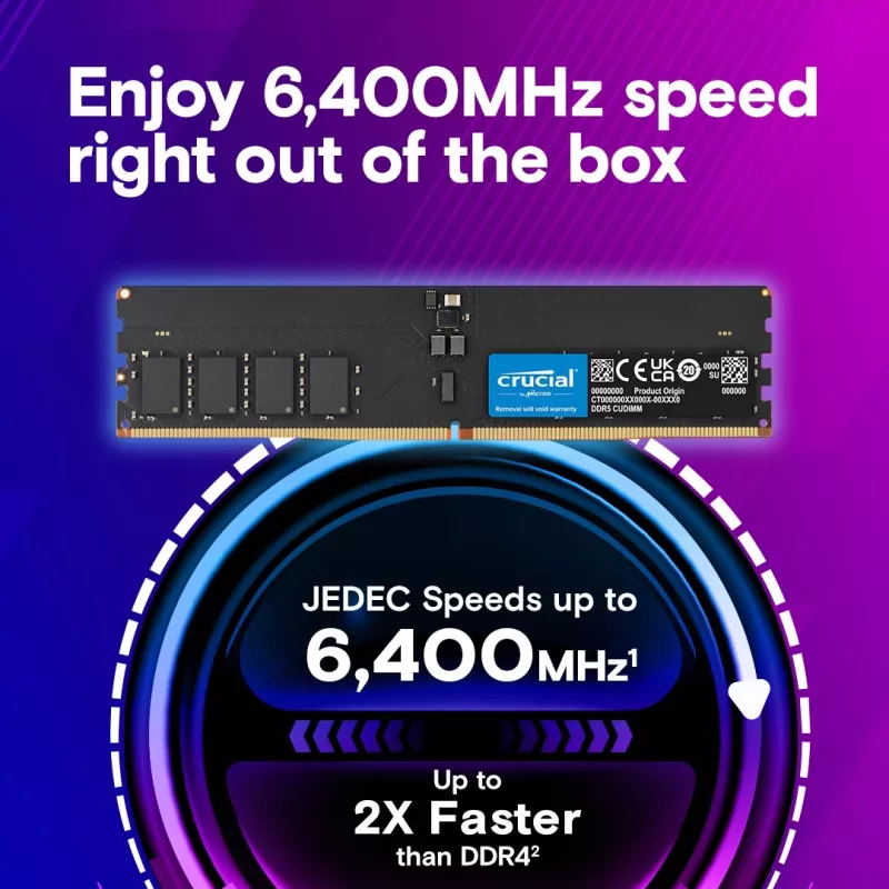 Memória DDR5 64GB/6400 (2*32GB) CL52 CUDIMM