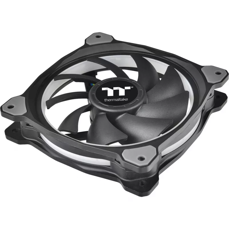 Ventoinha para radiador Thermaltake Riing Plus 14 LED RGB TT Premium Edition CL-F056-PL14SW-A, 140 mm, pack de 3 com controlador, preto