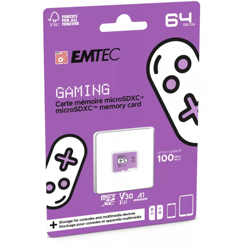 Cartão de memória Emtec 64 GB MicroSDXC UHS-I ECMSDM64GXCU3G
