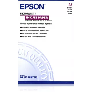 Papel Epson Photo Quality Ink Jet, DIN A3, 102 g/m², 100 Folhas