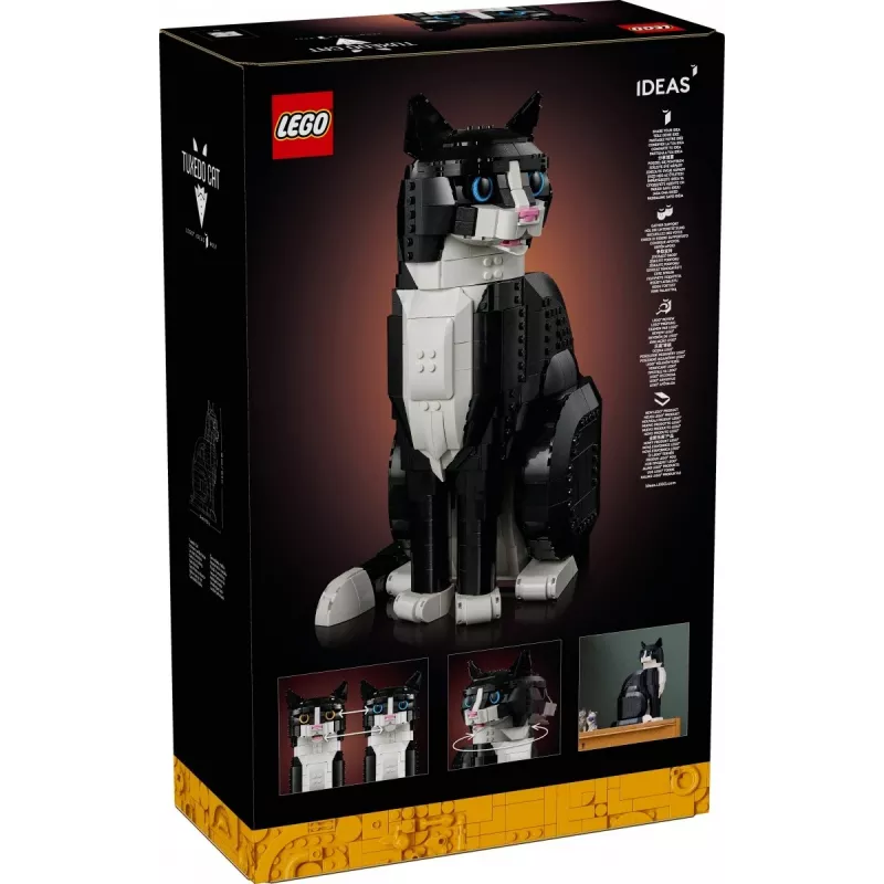 Conjunto LEGO Ideas 21349 Gato Tuxedo — modelo de tijolos colecionável, peça de exposição
