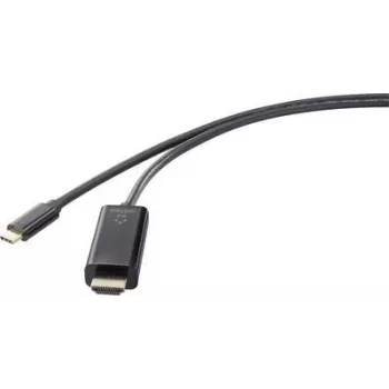 Adaptador de cabo Renkforce RF-4531590 USB-C HDMI preto (RF-4531590)