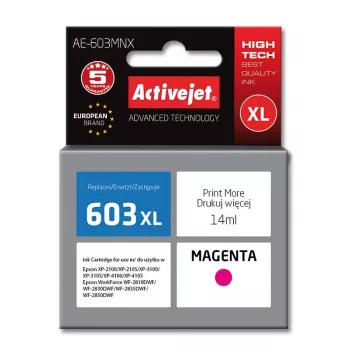 Tinta Activejet AE-603MNX (substituto para Epson 603XL T03A34; Supreme; 14 ml; magenta)