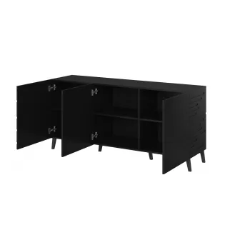 Cómoda cama meble Nova 155x40x72 cm preto mate, estrutura MDF 16 mm, porta 18 mm