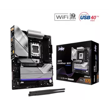 Motherboard ASROCK X870 (Socket AM5, ATX, DDR5, 4 slots de memória, X870LIVEMIXERWIFI)