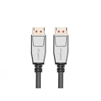 Cabo DisplayPort LANBERG CA-DPDP-20CU-0010-BK — DisplayPort para DisplayPort, 1 m, preto/prateado
