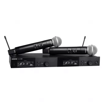 Shure SLXD24DE/SM58-G59 - sistema duplo digital sem fios com dois emissores/microfones de mão (470 – 514 MHz)