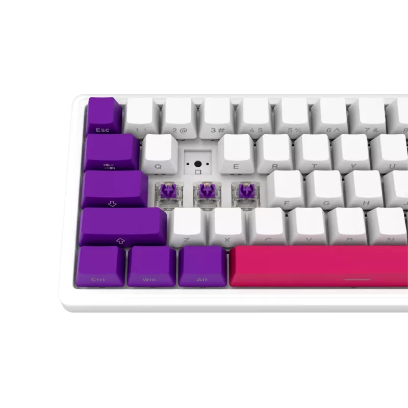LORGAR KBP70MW, Teclado de gaming mecânico sem fios 65% Pro, branco, layout EN