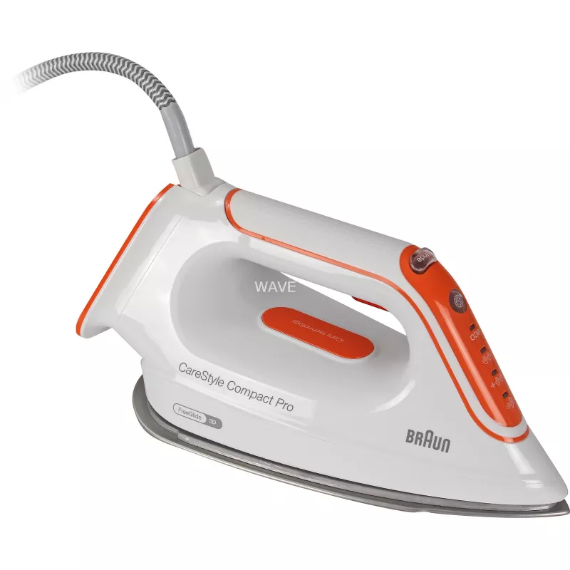 Ferro de engomar Braun CareStyle Compact Pro IS2561WH 2400 W 1,5 L base EloxalPlus laranja, branca