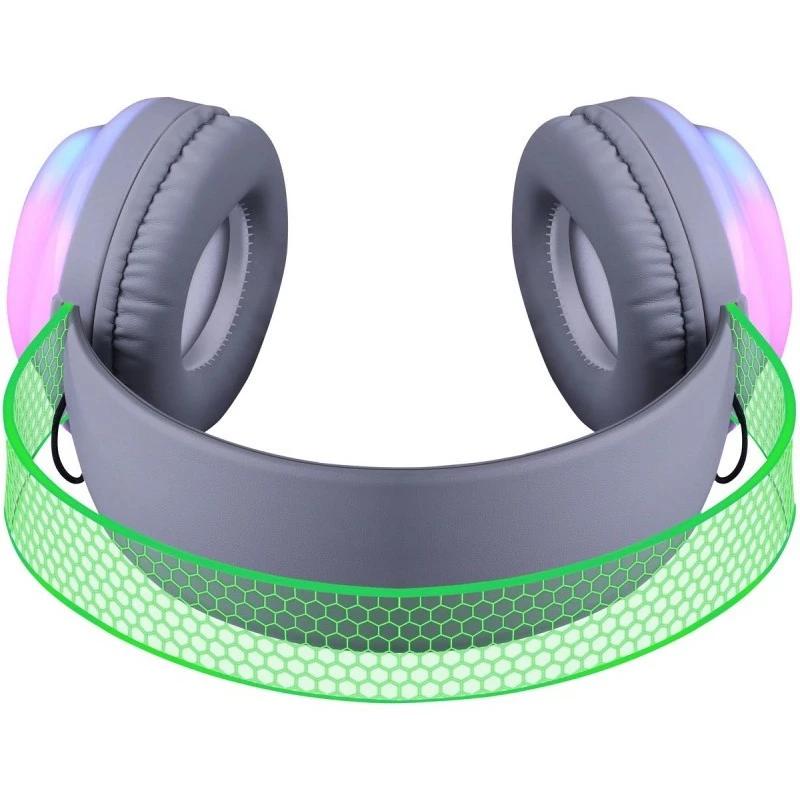 Defender FreeMotion B651 63651 auscultadores sem fios supra-auriculares, Bluetooth 5.3, retroiluminação RGB, 20–20000 Hz, 105 dB, USB-C, AUX, brancos