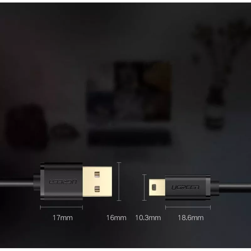 Cabo de dados USB UGREEN Thunderbolt para miniUSB 2 m preto