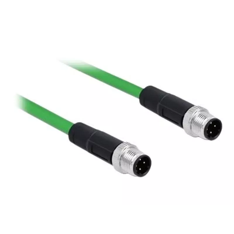 DeLOCK - cabo de rede - M12 (4 pinos) (M) para M12 (4 pinos) (M) - 5,0 m - SF/FTP - sem halogéneos - verde (85920)