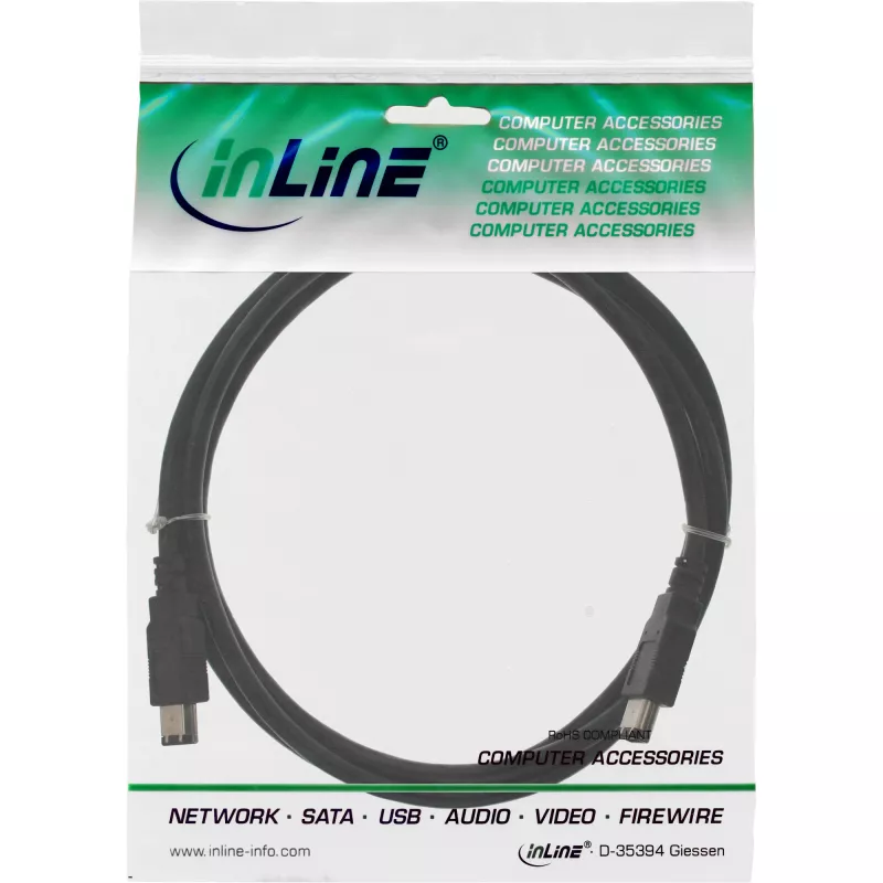 Cabo FireWire 400 1394 InLine 6 pinos ficha / ficha 1 m