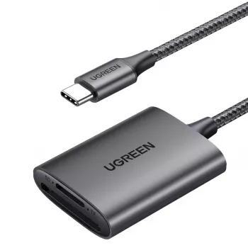 Leitor de cartões UGREEN CM401 USB-C 5 Gb/s, caixa em alumínio, MMCmicro, USB 3.2 Gen 1 Type-C