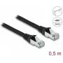 Cabo de rede DeLOCK RJ45 Cat.6A 0,5 m preto