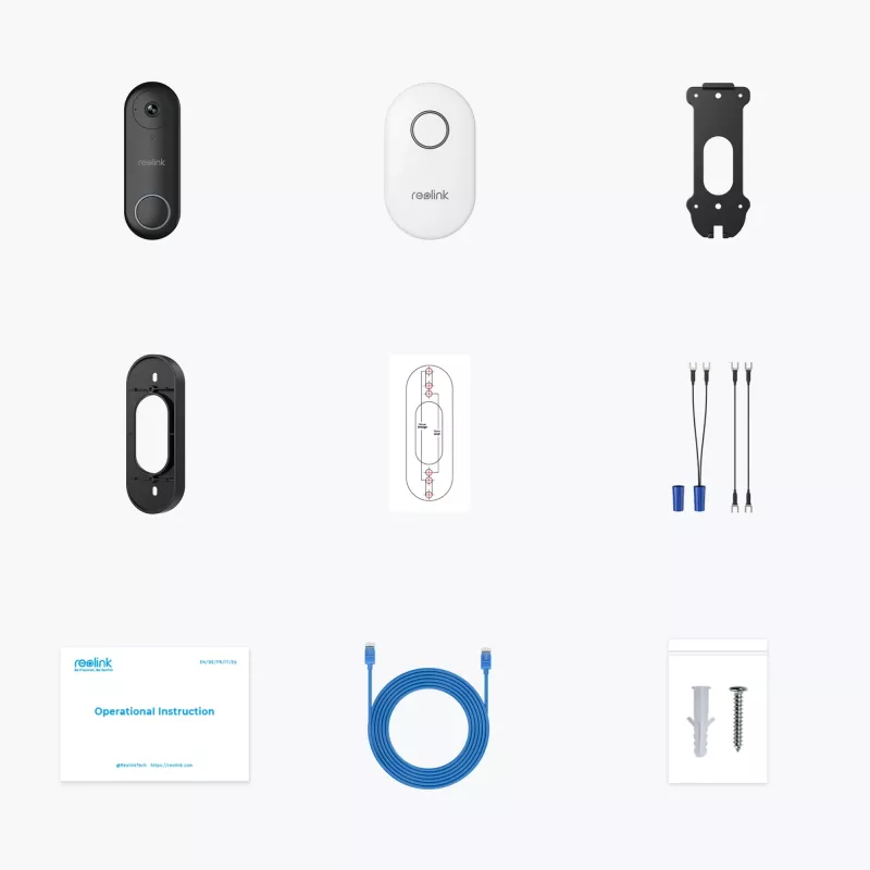 Reolink D340P - Campainha de vídeo com fios 5MP com campainha, PoE, deteção de pessoas, áudio bidirecional, compatível com NVRs