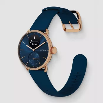 Withings ScanWatch 2 - relógio com ECG, frequência cardíaca, SpO2, monitorização de atividade e sono (38 mm, azul ouro rosa)