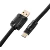 Sharkoon SGK50 Aviator cabo espiral para SKILLER SGK50, de USB-A para USB-C, 1,85 m, titânio/preto