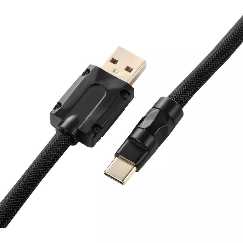 Sharkoon SGK50 Aviator cabo espiral para SKILLER SGK50, de USB-A para USB-C, 1,85 m, titânio/preto