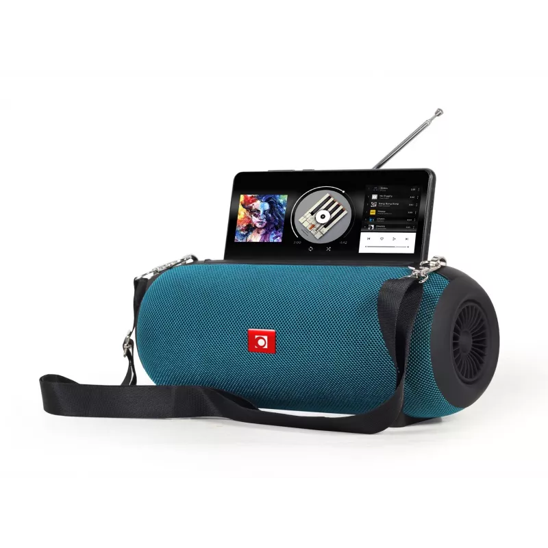 Altifalante estéreo portátil GEMBIRD SPK-BT-17-G — Bluetooth 5.1, 5 W RMS, 1200 mAh, MicroSD, FM, AUX