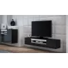 Cama Meble VIVA 180 móvel de TV, preto/preto brilhante + branco