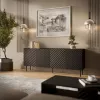 Cómoda cama meble LUCCA 4D, 200×40×80 cm, preta, corpo em aglomerado