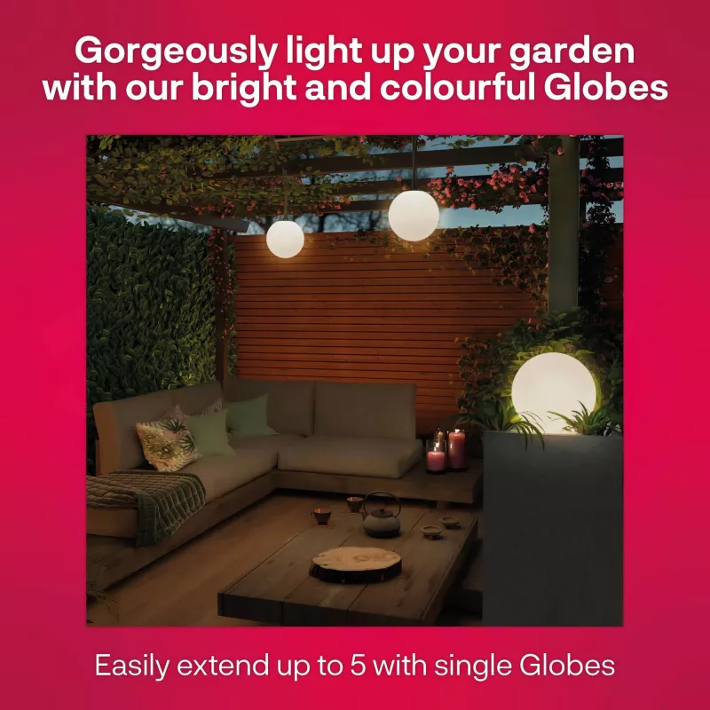 Luz globo inteligente para exterior Colour pack de 3, luz LED substitui 33 Watt