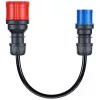 go-e CH-04-31 adaptador para Gemini flex 11 kW, CEE vermelho 16 A trifásico para CEE azul 16 A, IP55, 0,3 m, preto