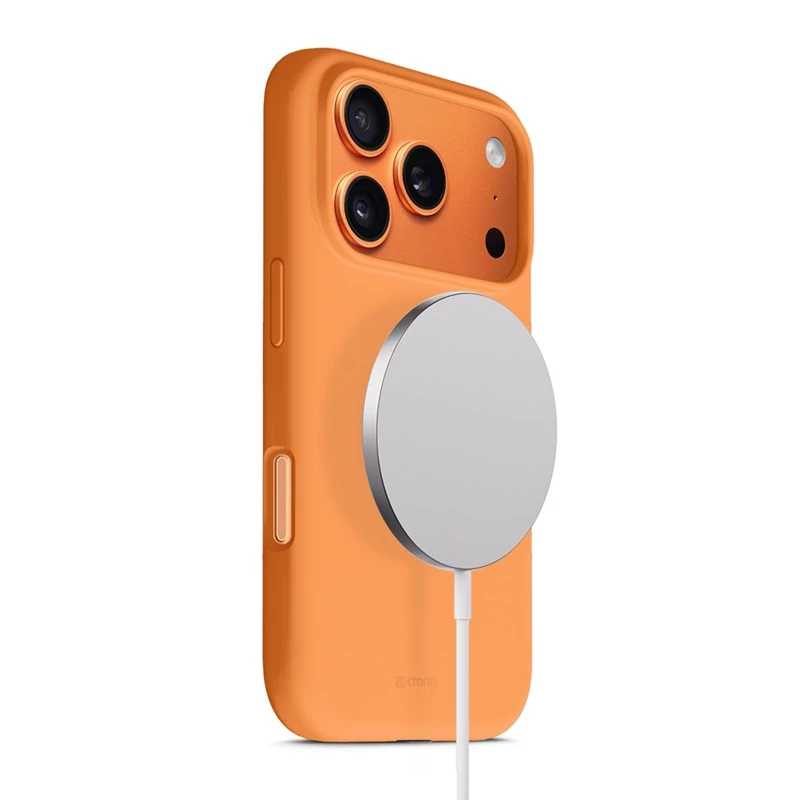 Capa protetora MagSafe Crong para iPhone 17 Pro — laranja