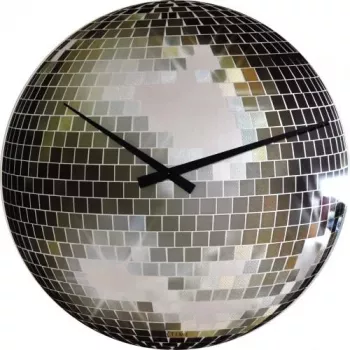 Relógio de parede NeXtime 8801 Small Disco, Ø30 cm, prateado