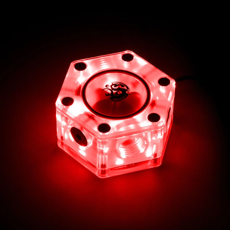 Indicador de fluxo BitsPower Hexagon Flow Indicator-RGB BP-HFI-RGB — Iluminação RGB, design hexagonal