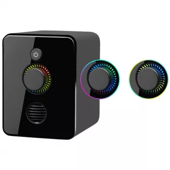 Altifalantes para computador 2.1 DEFENDER V12 11W RMS USB, 3,5 mm, woofer, preto, 223×115×130 mm