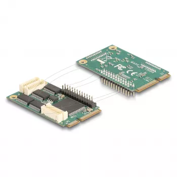 Adaptador de interface Mini-PCIe interno DELOCK 95279 — host série, saída Mini-PCIe, suporte RS-232, 460,8 Kbit/s, FIFO 256 B, 30×51×10 mm