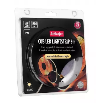 Fita LED universal Activejet AJE-COB 3m luz quente para interior