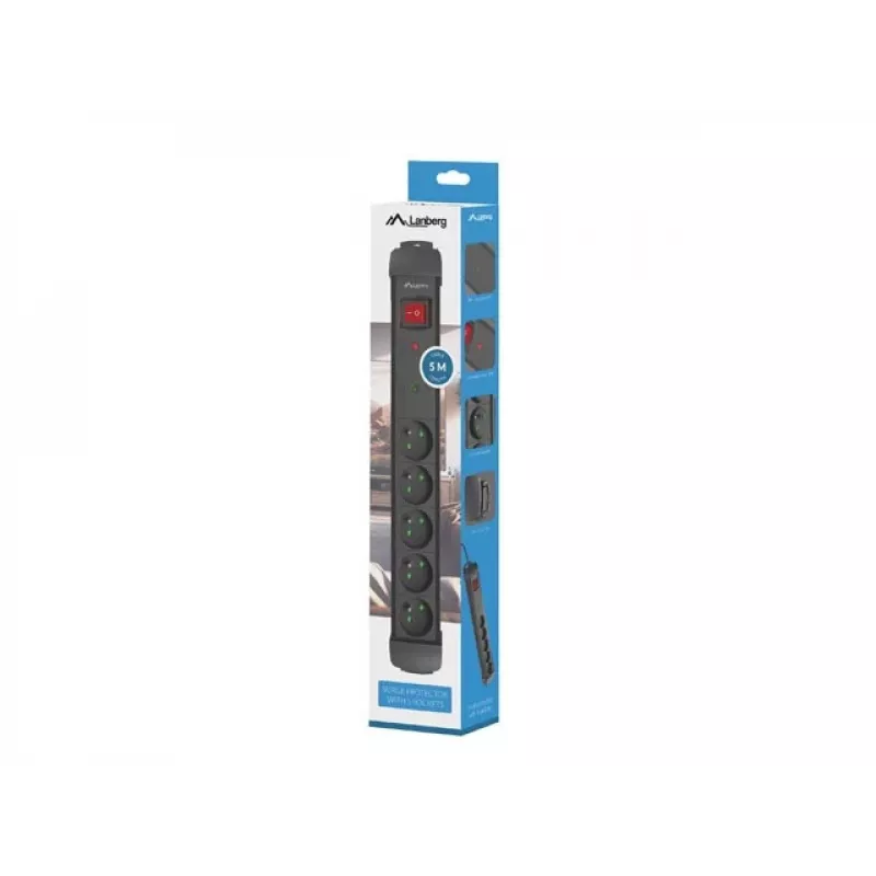 Régua de tomadas 5,0 m 5x230 CZ SP1-05E-0500-B